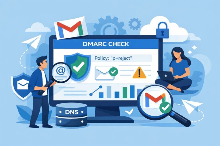 How can I check whether my domain’s DMARC policy is correctly configured for Gmail?