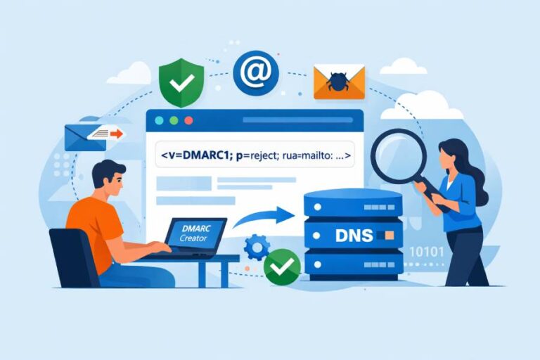 How can I use a DMARC creator to generate a correct DMARC DNS record?