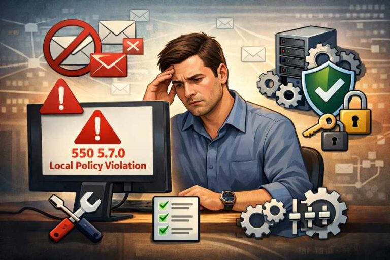 What is a 550 5.7.0 local policy violation, and how to solve it?