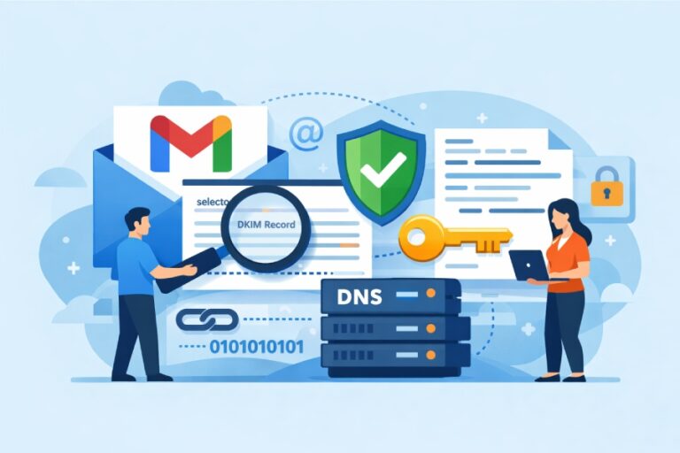 How can I find the DKIM selector and public key used by my Google Apps domain?