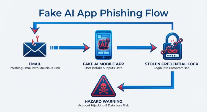 Fake AI App Phishing Flow