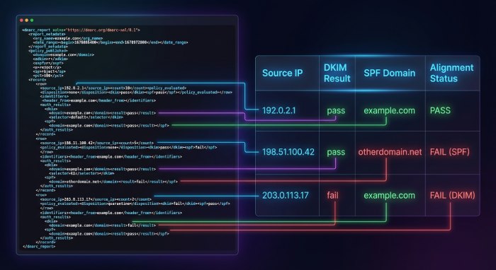 Parse and Normalize DMARC RUA XML for Analysis