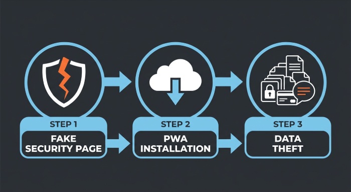 PWA Malware Attack Flow