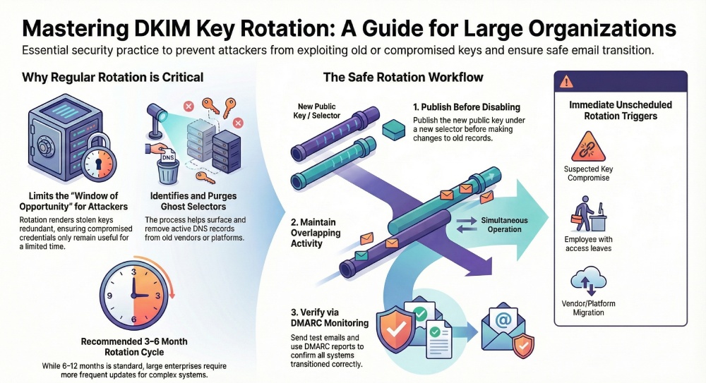Mastering DKIM key rotation: a guide for large oprganization