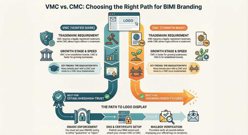 Choosing Between VMC and CMC for BIMI Branding